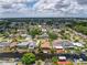 Aerial view of a canal-front neighborhood showing the houses and their proximity to the water at 75 N Canal Dr, Palm Harbor, FL 34684