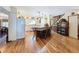 Open concept kitchen with a central island and wood flooring at 75 N Canal Dr, Palm Harbor, FL 34684