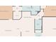 Detailed floor plan showcasing the layout of the main bedroom, bath, kitchen, garage and living areas at 7616 Wimpole Dr, New Port Richey, FL 34655
