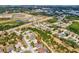 Aerial view of homes in neighborhood with walking distance to ponds, green spaces, and roadways at 8137 Morning View Dr, Hudson, FL 34667