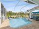 Inviting screened-in pool area offers sunny lounge areas and lush landscaping views at 8137 Morning View Dr, Hudson, FL 34667