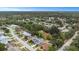 An aerial view capturing the home's position surrounded by trees and a well-kept neighborhood at 8514 Ashbury Dr, Hudson, FL 34667