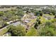 An aerial view shows a lovely home with a screened pool and well-maintained lawn at 9088 Gallup Cir, Spring Hill, FL 34608