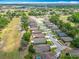 Picturesque aerial view of a peaceful neighborhood featuring well-maintained homes, lush greenery, and open spaces at 13111 Precept Way, Hudson, FL 34669