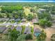 Picturesque aerial view of a peaceful neighborhood featuring well-maintained homes, lush greenery, and open spaces at 13111 Precept Way, Hudson, FL 34669
