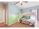 Cozy bedroom with a bunk bed, providing a fun and functional sleeping space at 18061 Glastonbury Ln, Land O Lakes, FL 34638