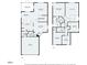 Detailed first and second floor plans showing the layout of the living spaces, kitchen, bedrooms, and bathrooms at 18061 Glastonbury Ln, Land O Lakes, FL 34638
