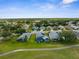 Beautiful aerial view of homes backing onto a lush golf course, complemented by mature trees and landscaping at 18209 Breland Dr, Hudson, FL 34667