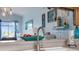 Bright kitchen features modern faucet, light fixtures, and unique decorations at 18209 Breland Dr, Hudson, FL 34667