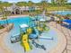 Community splash pad offers hours of fun and recreation with slides and a bucket drop at 21167 Pleasant Plains Pkwy, Land O Lakes, FL 34637