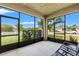 The screened porch offers beautiful views of the fenced backyard at 21167 Pleasant Plains Pkwy, Land O Lakes, FL 34637