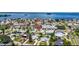 This aerial view showcases the property's proximity to the water and neighborhood amenities at 2175 Edythe Dr, Dunedin, FL 34698