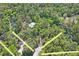 Stunning aerial view of a home nestled among lush trees, showcasing privacy and natural beauty at 3431 Riderwood Dr, Dade City, FL 33523