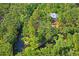 Aerial view of a secluded house near a creek surrounded by dense green trees, highlighting privacy and nature at 3431 Riderwood Dr, Dade City, FL 33523