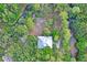 Aerial view of a home with lush green surrounding and a river that provides tranquility and scenic views at 3431 Riderwood Dr, Dade City, FL 33523