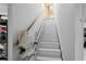 Stairway with stair lift installed at 3431 Riderwood Dr, Dade City, FL 33523