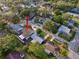 Aerial view highlighting the property and neighborhood's desirable location and mature trees at 4934 Amherst Ct, New Port Richey, FL 34652