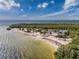 Beautiful beach view with calm waters, palm trees, and picnic areas for a serene coastal experience at 4934 Amherst Ct, New Port Richey, FL 34652