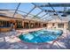 Lovely pool with screened-in enclosure and a large patio area at 663 Turnberry Ct, Tarpon Springs, FL 34688