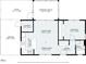 Floor plan showing the layout of the house including the living room, bedroom, and kitchen at 7050 Merrick Ln, Spring Hill, FL 34606