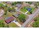 Aerial view of houses in a suburban neighborhood with green lawns and mature trees at 7270 Nightwalker Rd, Weeki Wachee, FL 34613