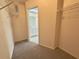 Walk-in closet with carpeted floor and wire shelving for optimal storage at 7538 Landmark Dr, Spring Hill, FL 34606