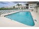 Community pool with the 'no diving' warning sign at 8210 Aquila St # 218, Port Richey, FL 34668
