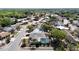 An aerial view shows a quiet residential neighborhood with mature trees and single-Gathering homes, including a pool at 8600 N Briar Patch Dr, Port Richey, FL 34668