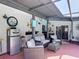 Covered patio area with comfortable seating and outdoor decor at 8600 N Briar Patch Dr, Port Richey, FL 34668