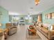 Airy living room with water views, light hardwood floors and comfortable seating at 3340 Oleander Dr, Hernando Beach, FL 34607