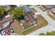 An aerial view of the property featuring a fenced backyard and proximity to neighborhood streets at 3638 Bigelow Dr, Holiday, FL 34691