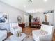 Bright dining room features wood floors and lots of natural light at 4207 Fishermans Lake Dr, Lutz, FL 33558
