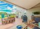 Expansive screened-in patio with outdoor furniture, ideal for relaxation and entertaining at 4207 Fishermans Lake Dr, Lutz, FL 33558