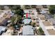 Overhead view highlighting the home's location on a tree-lined street in a quiet residential area at 5018 Sherwood Dr, New Port Richey, FL 34652
