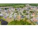 Aerial view of multiple homes in a suburban neighborhood with green spaces at 7827 Starfire Way, New Port Richey, FL 34654