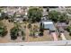 Aerial view showcasing the home, spacious lot, and private screened pool at 8522 Inwood Dr, Hudson, FL 34667