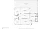 Floorplan for 8522 Inwood Dr in Hudson, FL showing layout with kitchen, bedrooms, living room and screened patio at 8522 Inwood Dr, Hudson, FL 34667