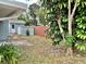 Spacious backyard featuring a shed, mature trees, and a view of the home at 9034 Cochise Ln, Port Richey, FL 34668