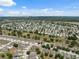 Wide aerial perspective of a sprawling residential area featuring houses and green spaces at 9048 Southern Charm Cir, Brooksville, FL 34613
