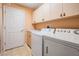 Well-equipped laundry room with modern washer and dryer and ample storage space at 1053 Winding Willow Dr, Trinity, FL 34655
