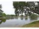 Picturesque view of a tranquil lake surrounded by trees and homes at 1121 Riveredge Dr, Tarpon Springs, FL 34689