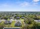 Expansive aerial view of a residential neighborhood with mature trees and well-maintained homes under a bright, clear sky at 14042 Amero Ln, Spring Hill, FL 34609