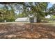 Backyard featuring outbuilding and greenhouse, designed for hobbies and storage amidst a natural setting at 14740 Loma Ave, Spring Hill, FL 34610
