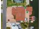 Stunning aerial view of a waterfront property featuring a pool and dock at 3361 Gulfview Dr, Hernando Beach, FL 34607