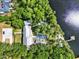 Bird's-eye view of a private estate with a pool and dock providing a luxurious outdoor living and entertainment space at 4541 School Rd, Land O Lakes, FL 34638