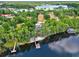 A beautiful lakeside home with a private dock, surrounded by lush greenery, offering serene waterfront living at 4541 School Rd, Land O Lakes, FL 34638
