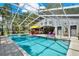 Enclosed swimming pool with seating and bar area, offering a great space for outdoor relaxation and entertainment at 4541 School Rd, Land O Lakes, FL 34638
