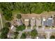 Overhead aerial of a neighborhood showcasing the layout of the houses and their backyard spaces at 6125 Desert Peace Ave, Land O Lakes, FL 34639
