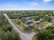 Wide aerial view showcasing the home's location within a wooded residential community at 6440 Curtiss Ln, Spring Hill, FL 34609