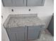 The grey cabinets with granite countertops add a touch of elegance and sophistication to the kitchen design at 7583 St Andrews Blvd, Weeki Wachee, FL 34613